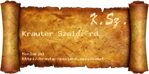 Krauter Szalárd névjegykártya